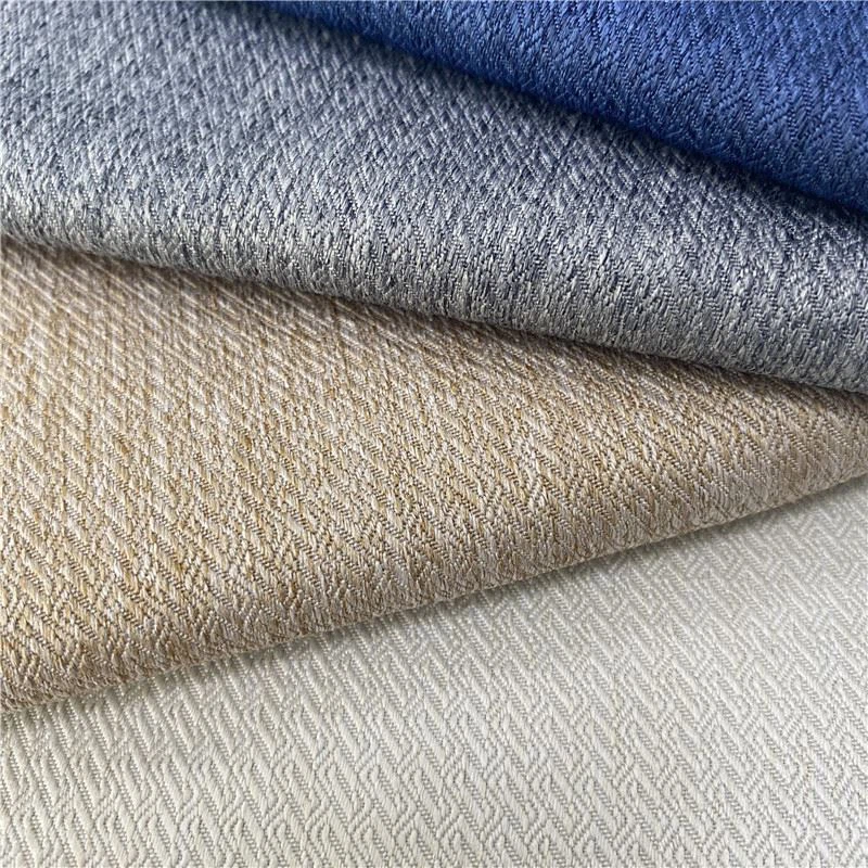 Patterned linen upholstery fabric
